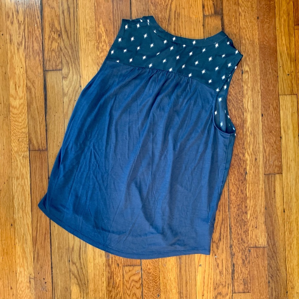 LOFT Mixed Media Blouse sz L - Picture 4 of 5